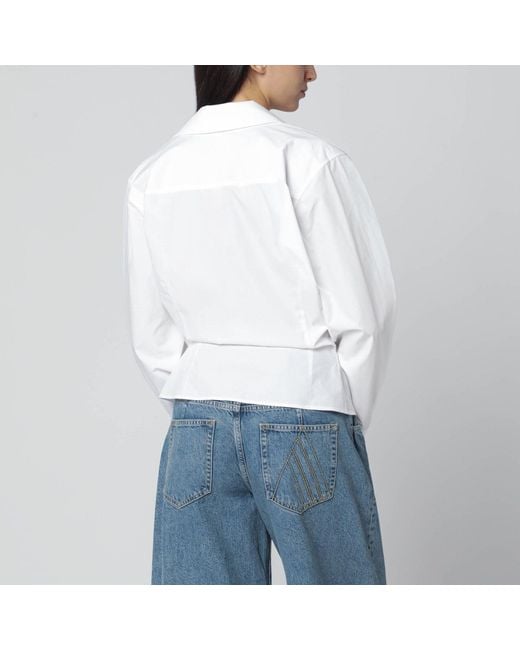 The Attico White Asymmetric Cotton Shirt
