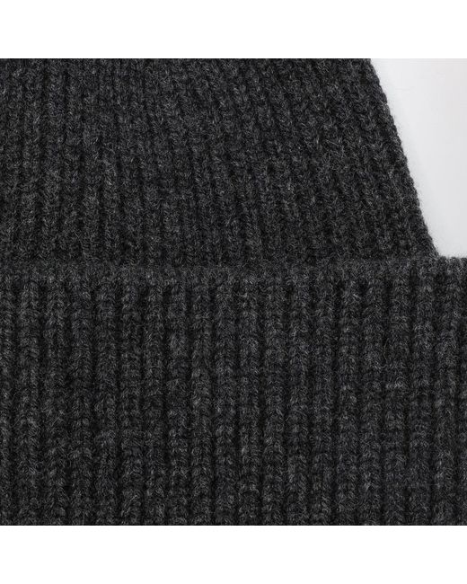 Destin Black Anthracite Wool And Cashmere Beanie for men