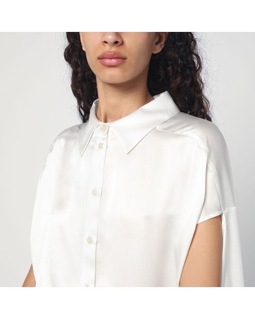 Camicia bianca in seta di Erika Cavallini Semi Couture in White