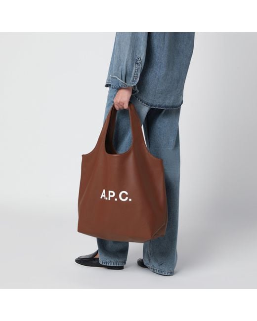 A.P.C. Brown Hazelnut Ninon Tote Bag