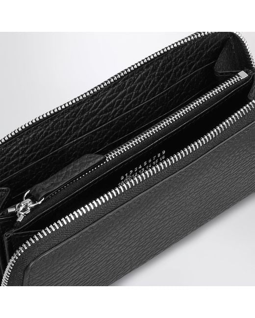 Maison Margiela Black Four Stitches Zip-Around Wallet for men