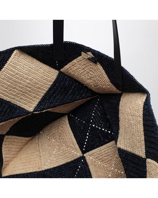 Borsa puzzle fold tote xxl /navy in rafia di Loewe in Black da Uomo
