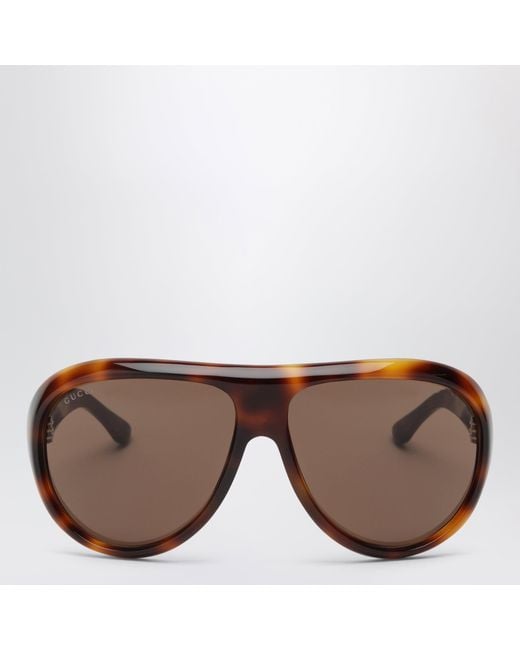 Gucci Brown Havana Aviator Sunglasses