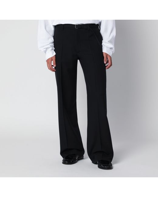 Dries Van Noten Black Wool Trousers With Belt for men