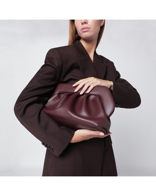 THEMOIRÈ Brown Medium Bios Clutch Prune
