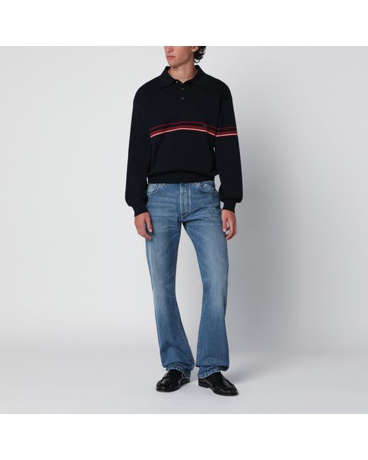Versace Blue Medium Washed Jeans for men
