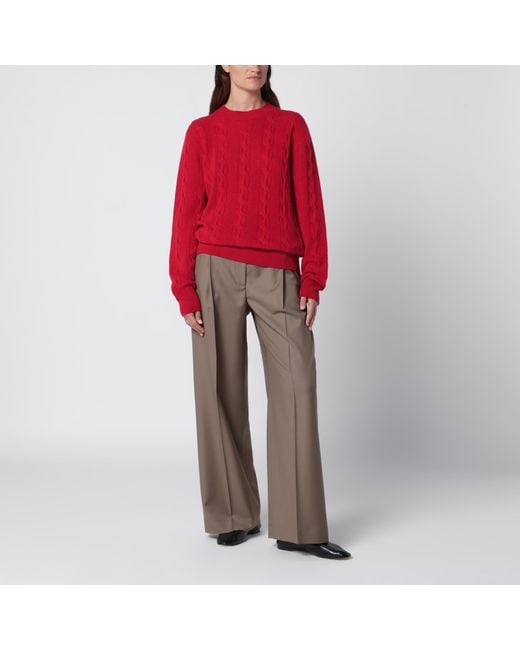 AMI Red Merino Wool Sweater