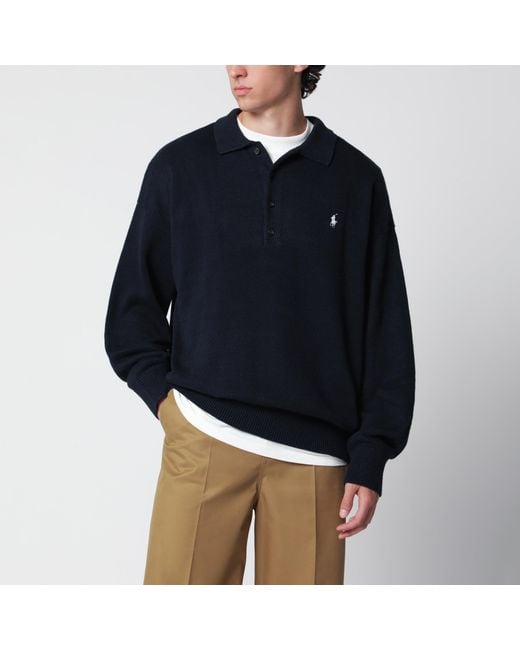 Polo Ralph Lauren Blue Polo Sweater With Flag Motif for men