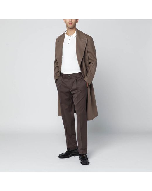 Tagliatore Brown Taupe Doublebreasted Woolblend Coat for men