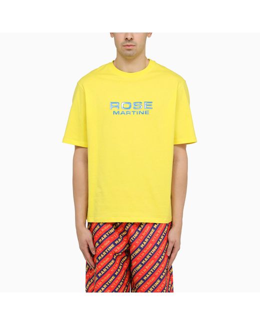 Martine Rose Yellow Cotton T Shirt With Logo for men