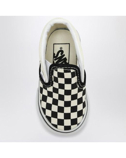 Vans Black Slip-On Sneakers/ With Check Pattern