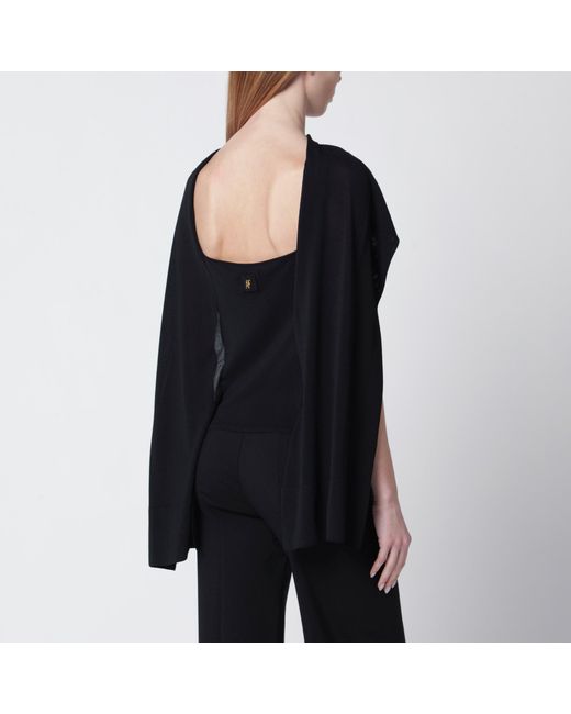 Alberta Ferretti Black Top With Chiffon Sleeves