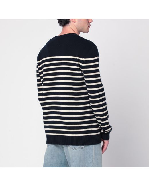 Valentino Blue Sweater With Jacquard Pattern Chez for men