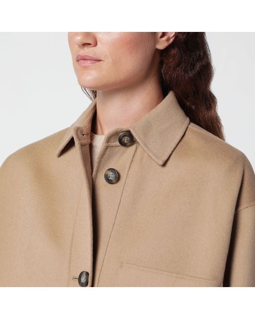 Weekend by Maxmara Natural Camel Wool Shirt Jacket