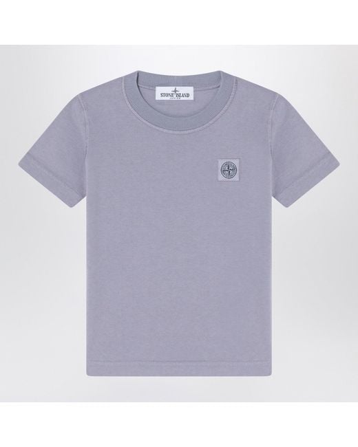Stone Island Blue Short-Sleeved Lilac T-Shirt