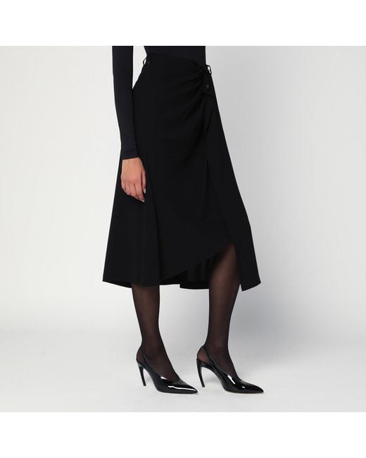 Balenciaga Black Draped Skirt