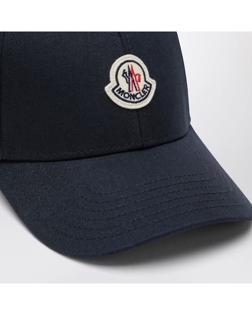 Moncler Blue Baseball Cap With Front Patch for men