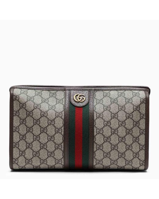Gucci Gray Ophidia gg Pouch for men