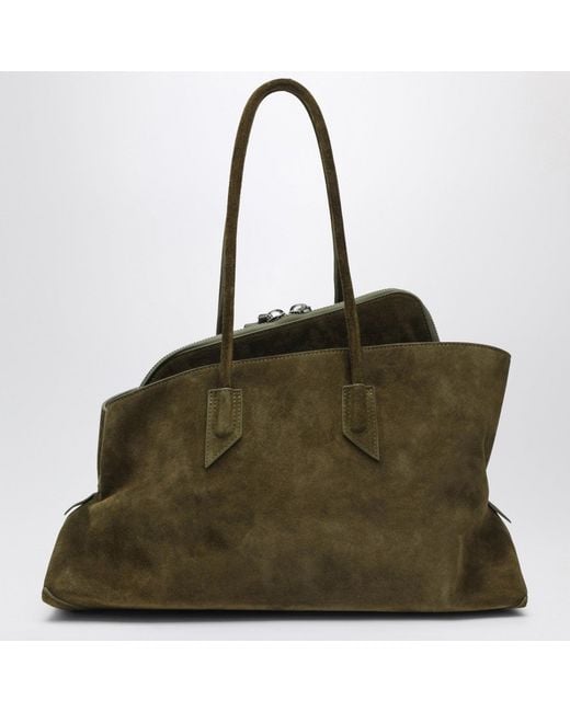The Attico Green La Passeggiata Medium Khaki Bag