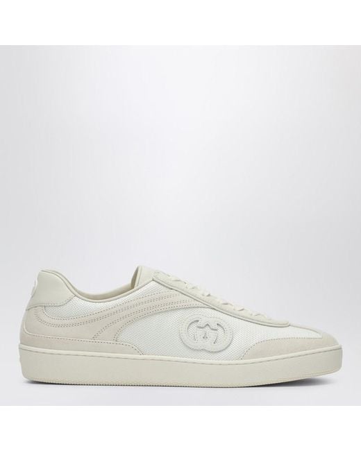 Gucci White G75 Sneaker, Suede