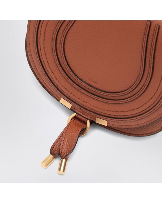 Borsa saddle piccola marcie cuoio di Chloé in Brown