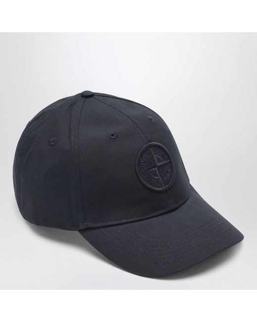 Stone Island Blue Baseball Cap With Logo for men