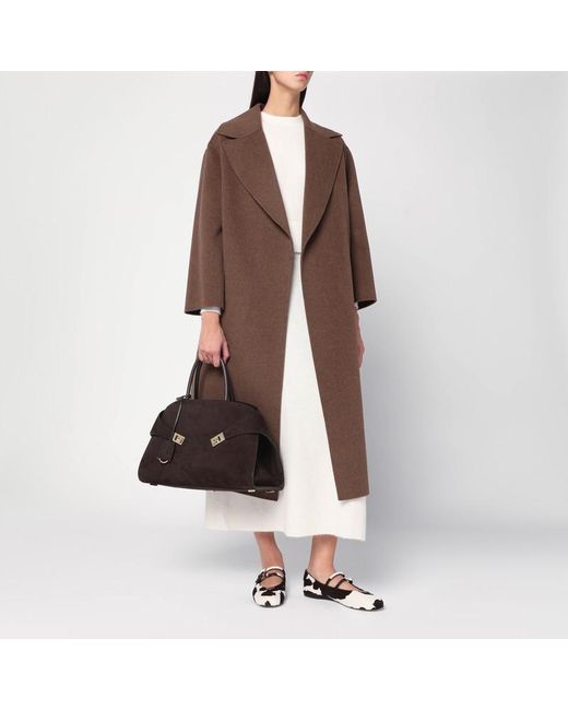 Borsa a spalla hug soft l in suede di Ferragamo in Black