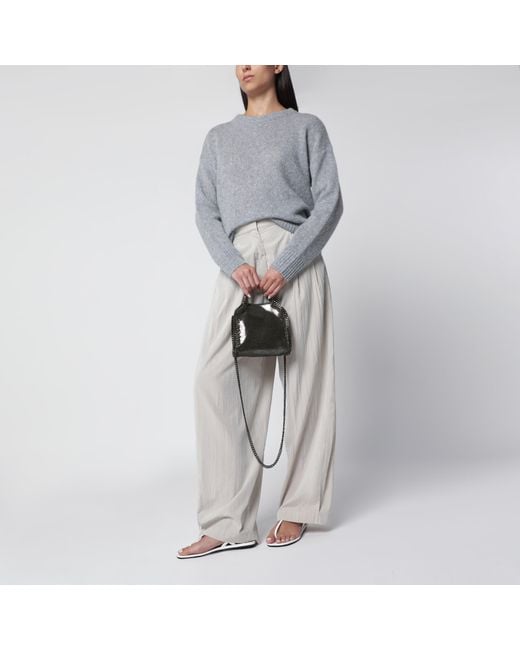 Stella McCartney Black Dark Micro Falabella Tote Bag