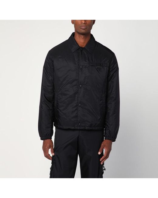 Prada Black Re-Nylon Zip-Up Jacket for men