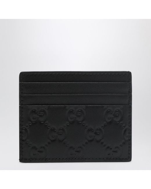 Gucci Black Gg Emblem Card Holder for men