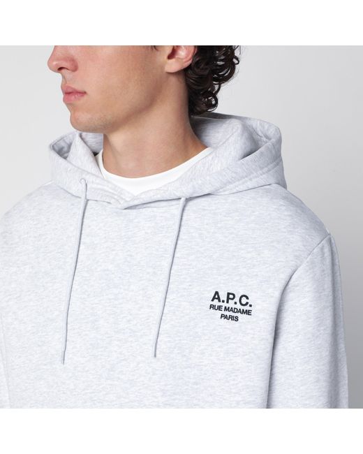 A.P.C. White Cotton Hoodie for men