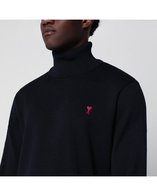 AMI Black Turtleneck Sweater Ami De Coeur for men