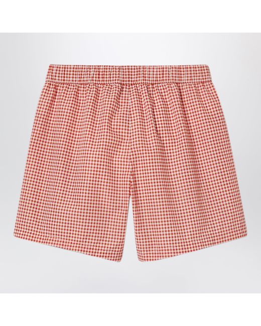 Gucci Red Check Cotton Shorts