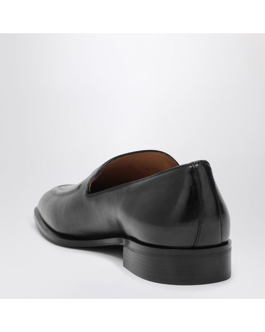 Miu Miu Black Leather Loafers With Logo