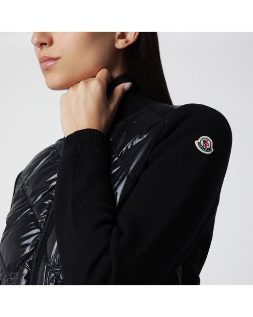 Moncler Black Padded Zip-Up Sweatshirt