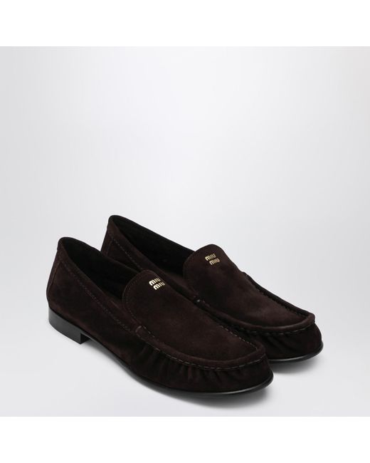 Miu Miu Black Suede Loafers