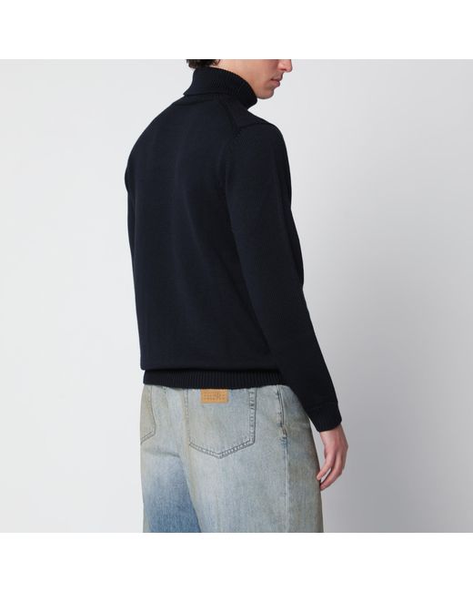 Roberto Collina Black Wool Turtleneck Sweater for men