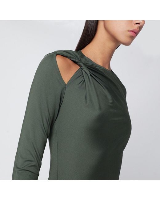 Victoria Beckham Green Midi Dress