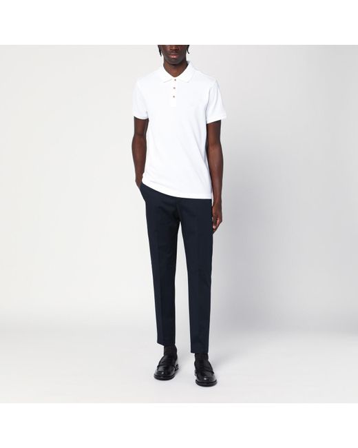 PT Torino Blue Slim-fit Cotton Trousers for men