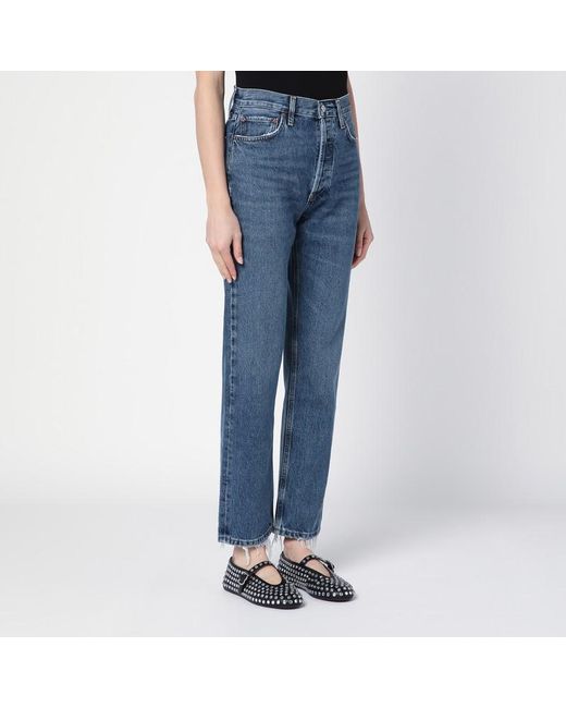 Jeans pinch waist 90's in denim rigerato di Agolde in Blue