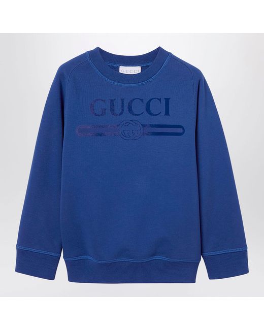 Gucci Blue Ultramarine Sweatshirt With Logo Print
