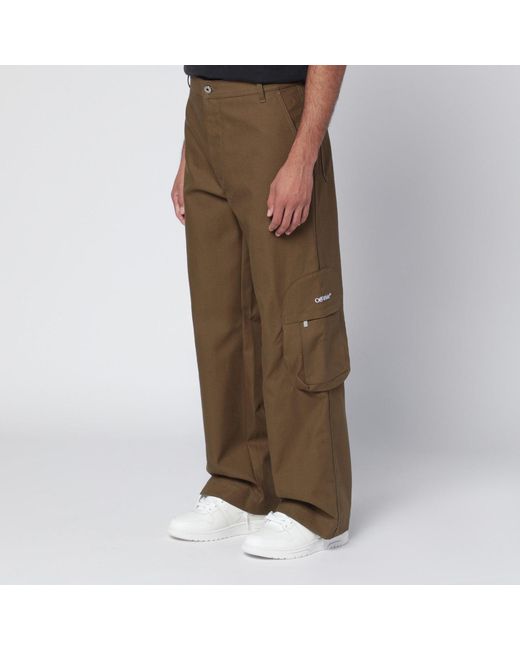 Off-White c/o Virgil Abloh Brown Cargo Trousers With Logo for men