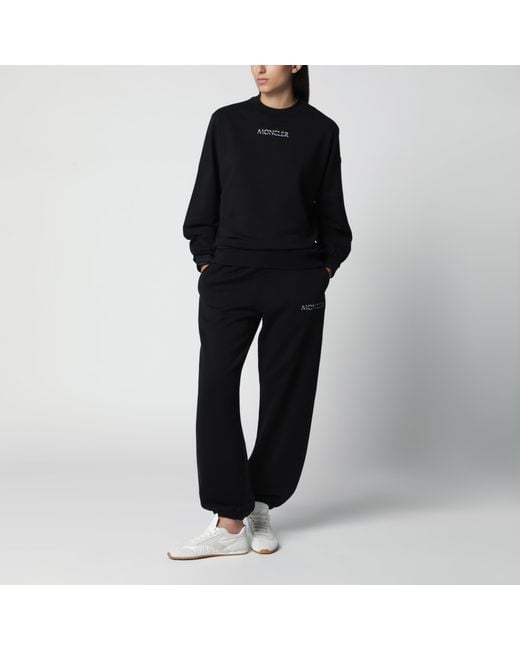 Moncler Black Cotton Sweatshirt With Logo