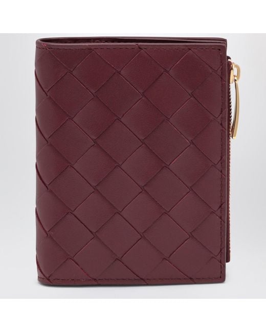 Bottega Veneta Purple Small Bi-Fold Wallet Cherry Colour