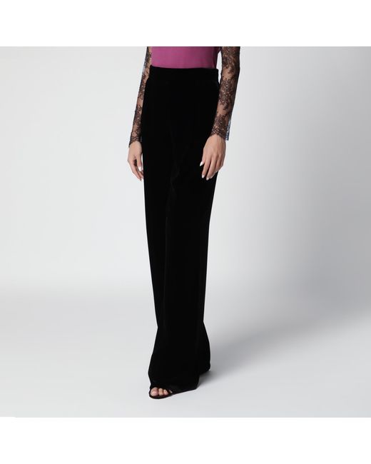 Valentino Black Viscose-Blend Trousers
