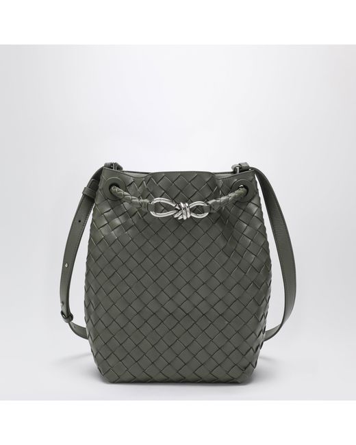 Bottega Veneta Green Andiamo Small Bucket Bag In Pickle Intrecciato