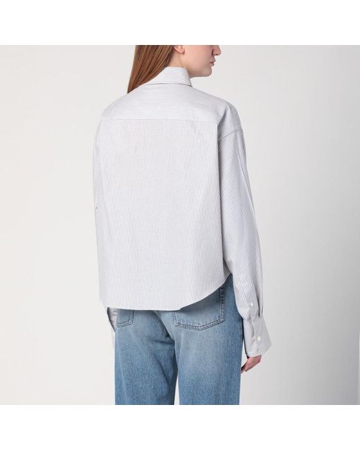 AMI White Cropped Hemd Ami De Coeur Mit Streifen