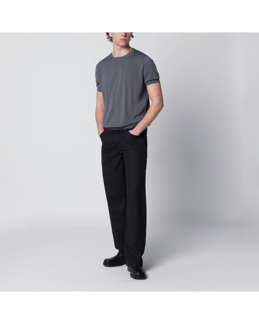 Drumohr Blue Cotton Crewneck Sweater for men