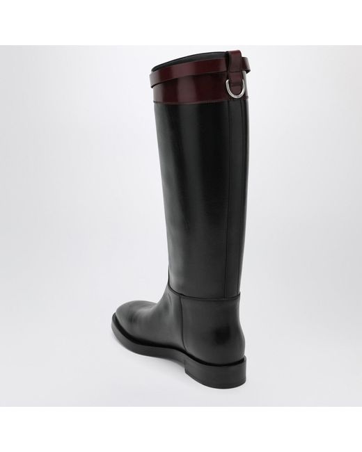 DURAZZI MILANO Black Burgundy Two Tone Boots