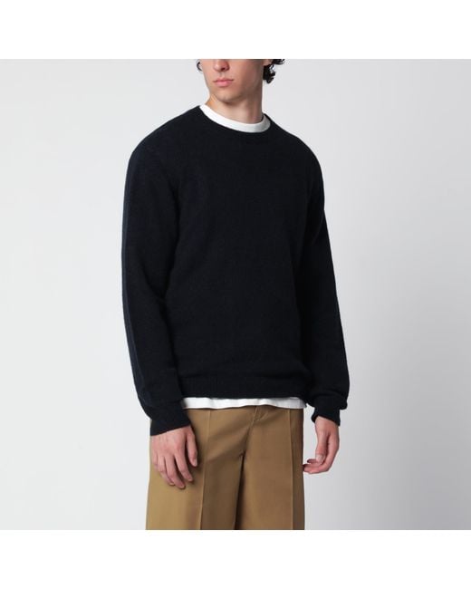 Roberto Collina Black Wool-Blend Sweater for men